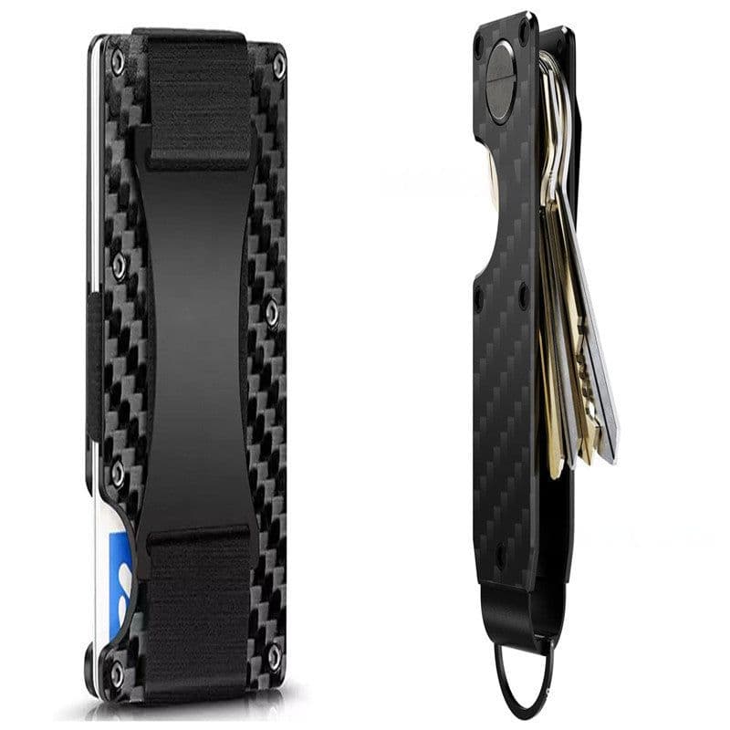 image-New Metal Card Bag Carbon Fiber Wallet Wallet RFID Anti-theft Swiping Blocking Technology