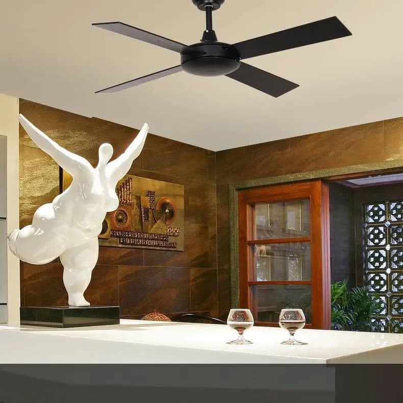 image-Black American Retro Commercial Engineering Ceiling Fan Mute Fan