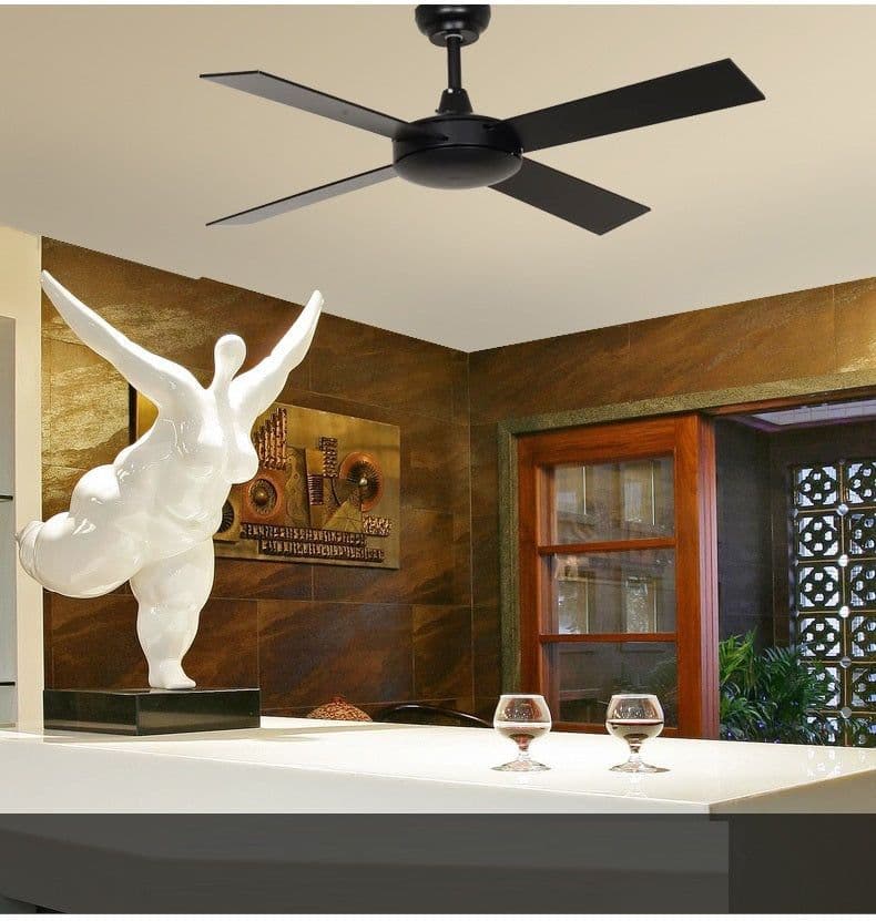 image-Black American Retro Commercial Engineering Ceiling Fan Mute Fan