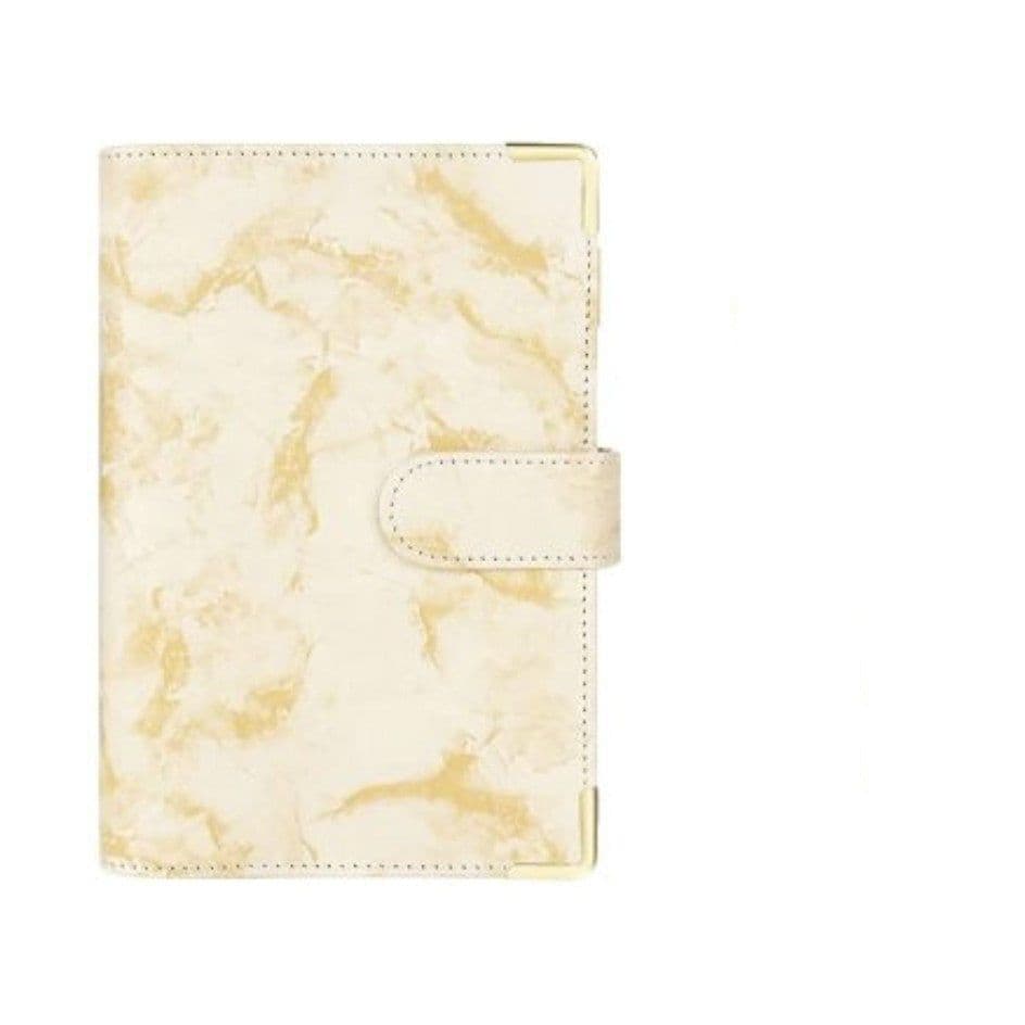 image-Spot Cross-border A6 Loose-leaf Binder Journal Book Marbling Notebook Leather PU6 Hole Loose Spiral Notebook Cash Budget