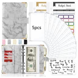 image-Spot Cross-border A6 Loose-leaf Binder Journal Book Marbling Notebook Leather PU6 Hole Loose Spiral Notebook Cash Budget