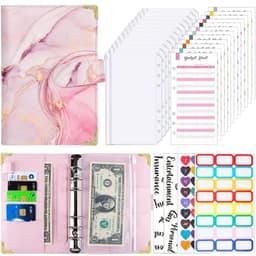 image-A6 Loose Spiral Notebook Budget Book Color Picture Printing Notebook Book Leather PU Journal Book Loose-leaf Binder Journal Book