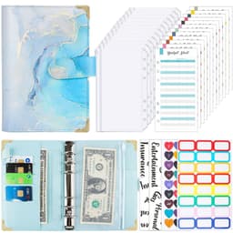 image-A6 Loose Spiral Notebook Budget Book Color Picture Printing Notebook Book Leather PU Journal Book Loose-leaf Binder Journal Book