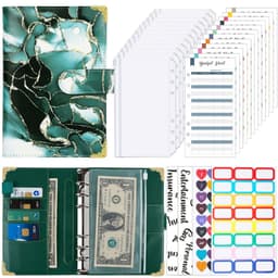 image-A6 Loose Spiral Notebook Budget Book Color Picture Printing Notebook Book Leather PU Journal Book Loose-leaf Binder Journal Book
