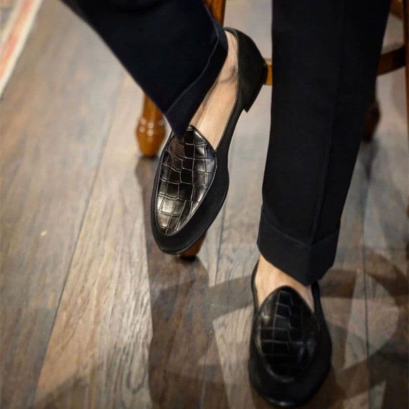 image-Loafers Men's Slip-on Genuine Leather Business Casual Leather Shoes