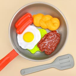 image-Children Play House Pan Spatula Steak Kitchen Toy Set