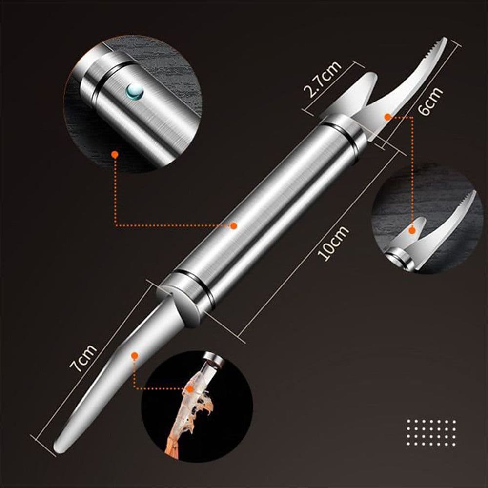 image-Multifunctional Stainless Steel Shrimp Remover Shrimp Line Fish Maw Knife Fish Cutter Scissories Fish Scale Remover Kitchen Gadget Accessories Tools Creative Kitchen Tools