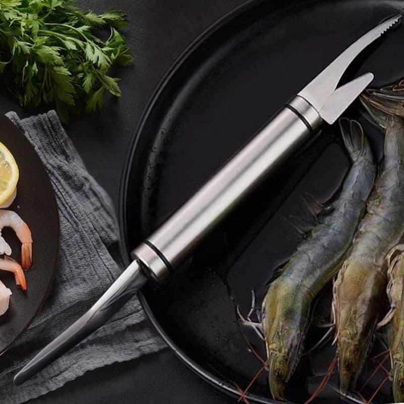 image-Multifunctional Stainless Steel Shrimp Remover Shrimp Line Fish Maw Knife Fish Cutter Scissories Fish Scale Remover Kitchen Gadget Accessories Tools Creative Kitchen Tools