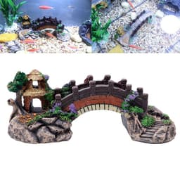 image-Fish Tank Aquarium Landscape Rockery Fake Bridge Landscaping Decoration Package Fish Globe Decorative Simulation Bridge Rockery Stone