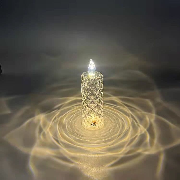 image-Rose Pattern Refraction Led Electronic Candle Light