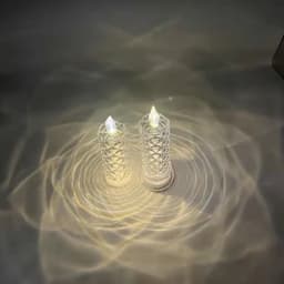 image-Rose Pattern Refraction Led Electronic Candle Light