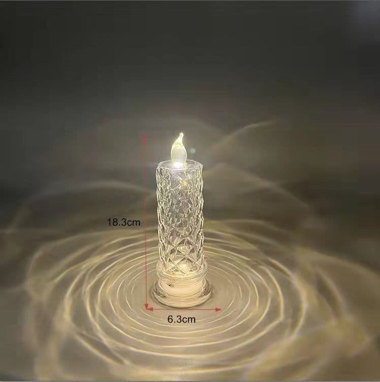 image-Rose Pattern Refraction Led Electronic Candle Light