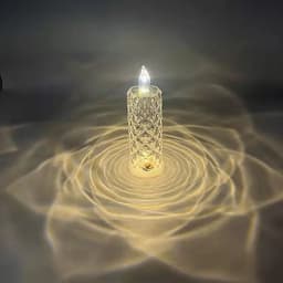 image-Rose Pattern Refraction Led Electronic Candle Light