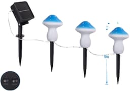 image-Solar-powered String Lights Plastic Mushroom Lamp String Lights