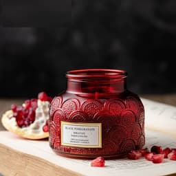 image-Side Drum Relief Glass Stainless Steel Smoke-free Indoor Sleeping Essential Oil Candle With Lid Bedroom Aromatherapy Candle