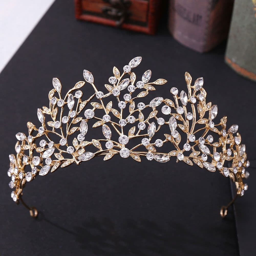 image-Vintage Rhinestone Headdress Crown Alloy Hair Accessories Stage Party Accessories