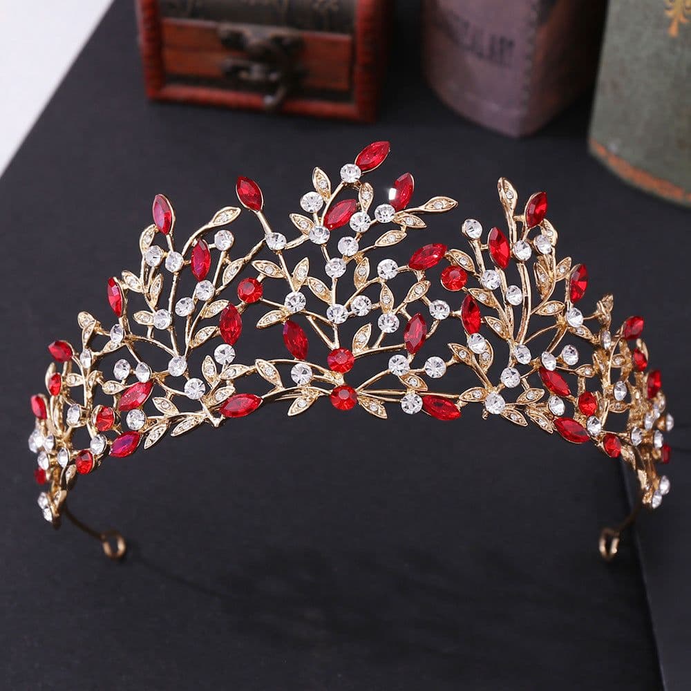 image-Vintage Rhinestone Headdress Crown Alloy Hair Accessories Stage Party Accessories