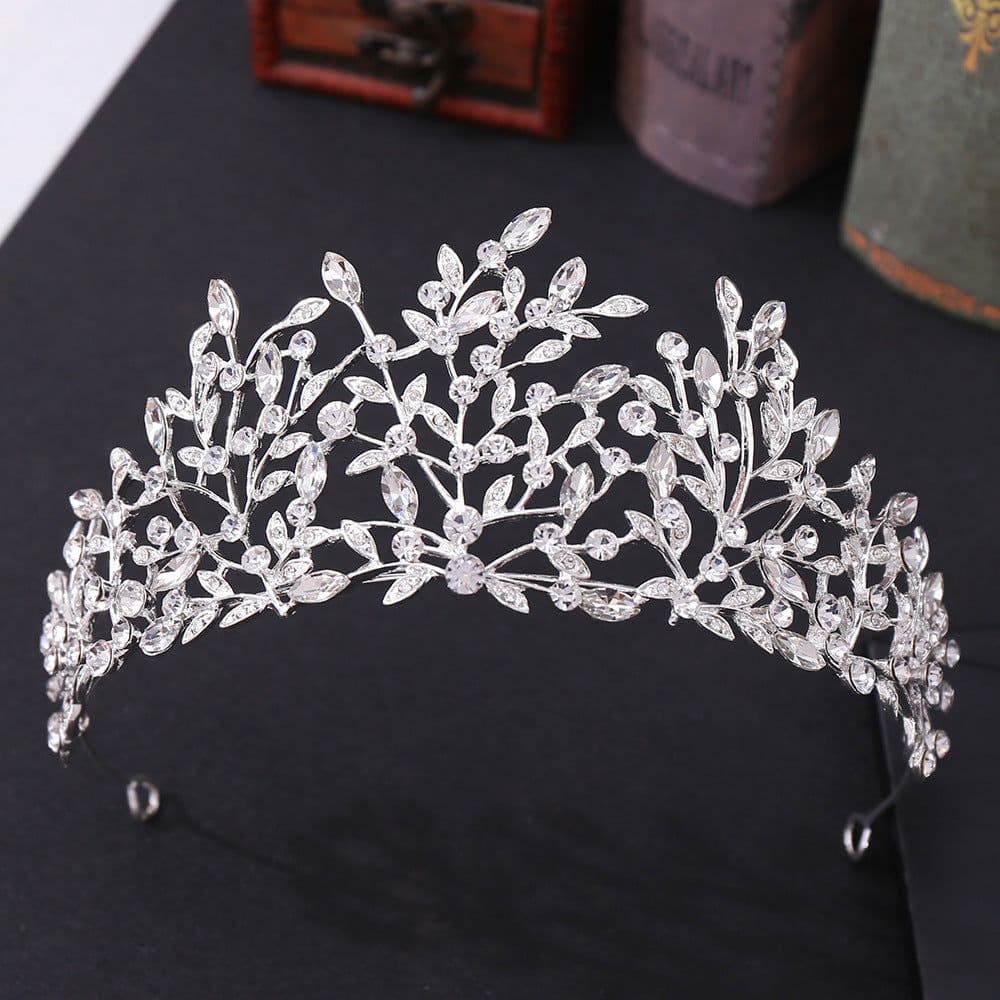 image-Vintage Rhinestone Headdress Crown Alloy Hair Accessories Stage Party Accessories