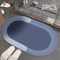 image-Modern Simple Soft Diatom Ooze Floor Mat Bathroom Absorbent Easy-to-dry Foot Mat Bathroom Stain-resistant Non-slip Mat