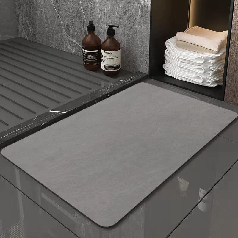 image-Modern Simple Soft Diatom Ooze Floor Mat Bathroom Absorbent Easy-to-dry Foot Mat Bathroom Stain-resistant Non-slip Mat