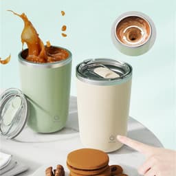 image-350ml Automatic Self Stirring Mug Coffee Milk Juice Mixing Cup Electric Stainless Steel Lazy Rotating Mug Magnetic Stirring Cup Kitchen Gadgets