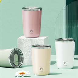 image-350ml Automatic Self Stirring Mug Coffee Milk Juice Mixing Cup Electric Stainless Steel Lazy Rotating Mug Magnetic Stirring Cup Kitchen Gadgets