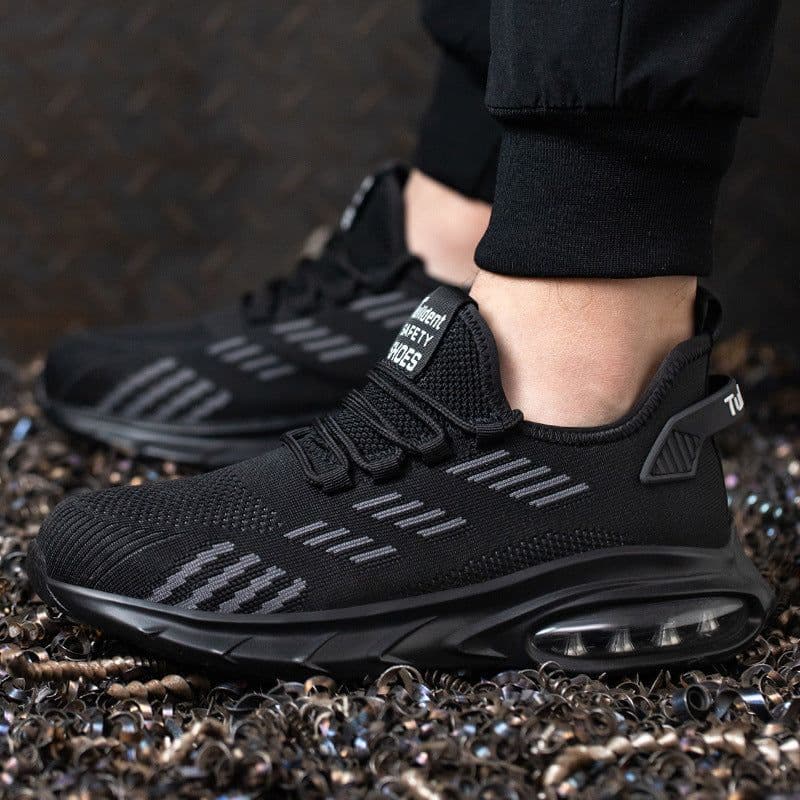 image-Anti-smashing And Anti-penetration Fly Woven Mesh Cushion Insole Lightweight Breathable And Comfortable Work Safety Shoes