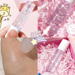 image-Beads Transparent Pearlescent White Base Lip Gloss Transparent Lip Gloss Nourishing Moisturizing Lip Gloss