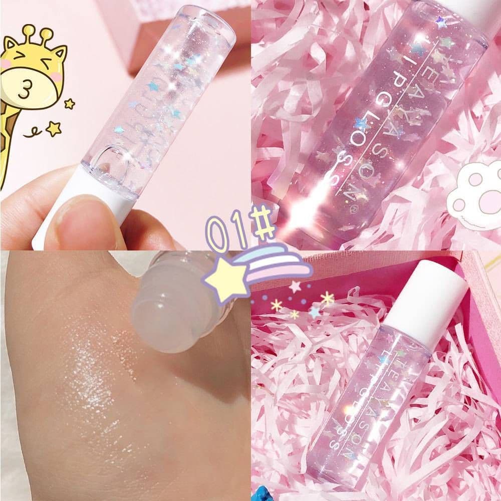 image-Beads Transparent Pearlescent White Base Lip Gloss Transparent Lip Gloss Nourishing Moisturizing Lip Gloss