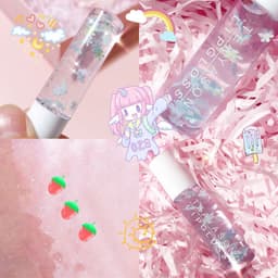 image-Beads Transparent Pearlescent White Base Lip Gloss Transparent Lip Gloss Nourishing Moisturizing Lip Gloss