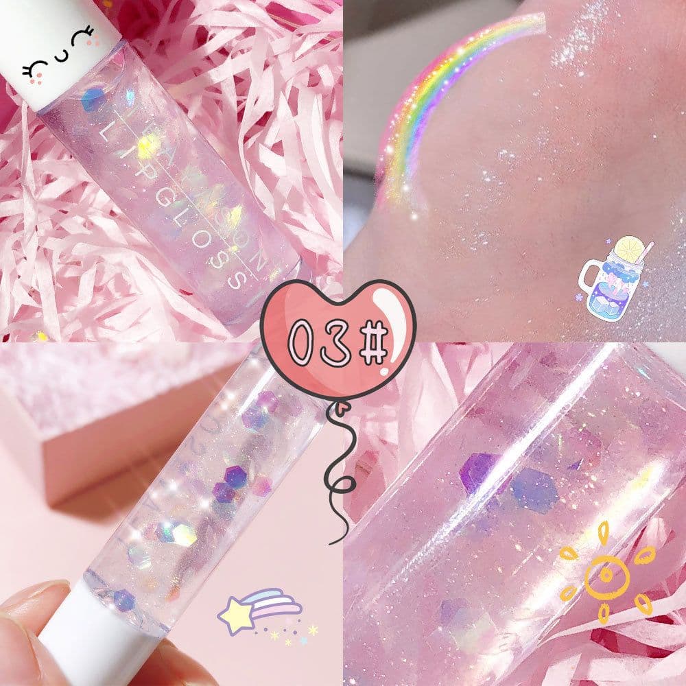 image-Beads Transparent Pearlescent White Base Lip Gloss Transparent Lip Gloss Nourishing Moisturizing Lip Gloss