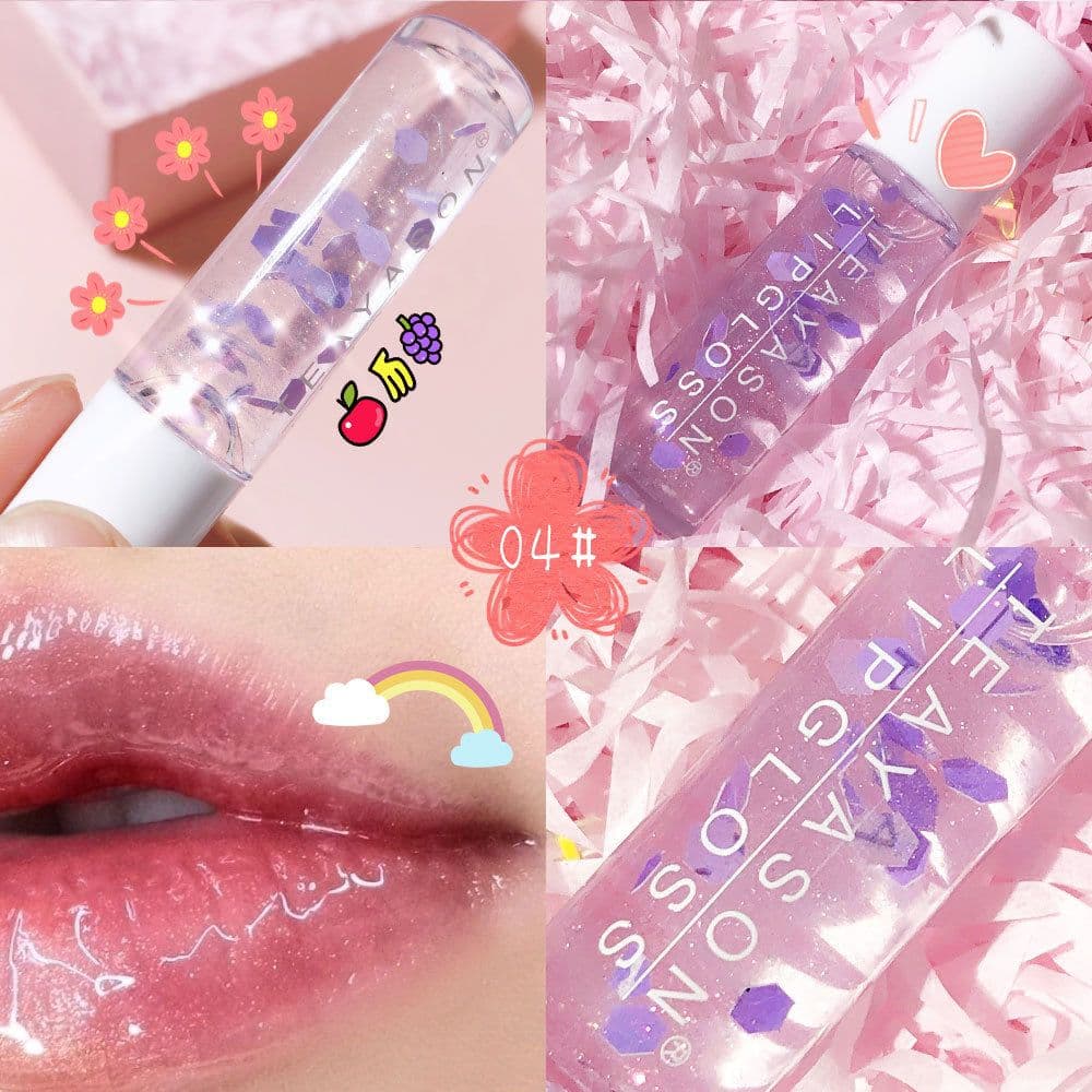 image-Beads Transparent Pearlescent White Base Lip Gloss Transparent Lip Gloss Nourishing Moisturizing Lip Gloss