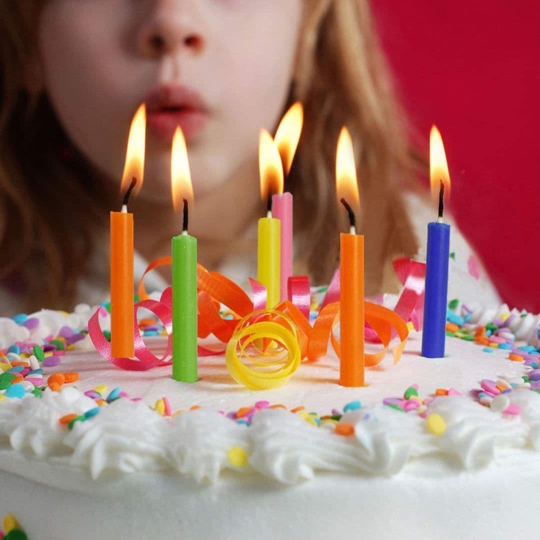 image-Christmas 100 Colorful Birthday Candles Smokeless And Tasteless Pole Candle