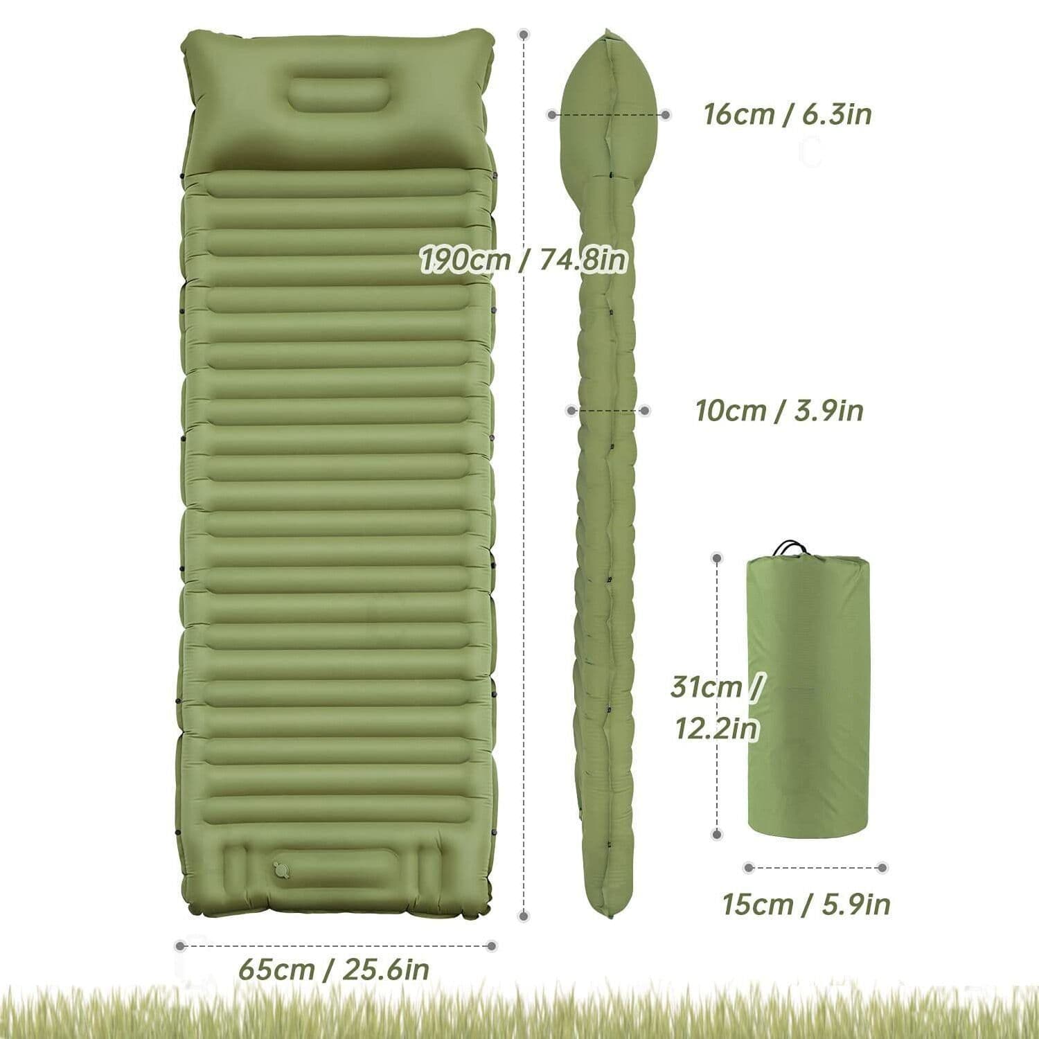 image-Outdoor Foot Can Be Spliced Airbed Portable Picnic TPU Inflatable Camping Cushion