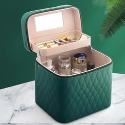image-Large Capacity Korean Style Portable Cosmetics Storage Box Travel Wash Cosmetic Case