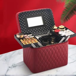 image-Large Capacity Korean Style Portable Cosmetics Storage Box Travel Wash Cosmetic Case