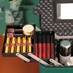 image-Large Capacity Korean Style Portable Cosmetics Storage Box Travel Wash Cosmetic Case