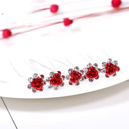 image-Alloy Rhinestone Tuck Comb Rose Diamond Hair Comb Stylish Hair Accessories Accessories