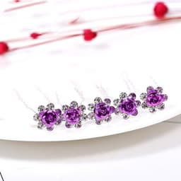 image-Alloy Rhinestone Tuck Comb Rose Diamond Hair Comb Stylish Hair Accessories Accessories