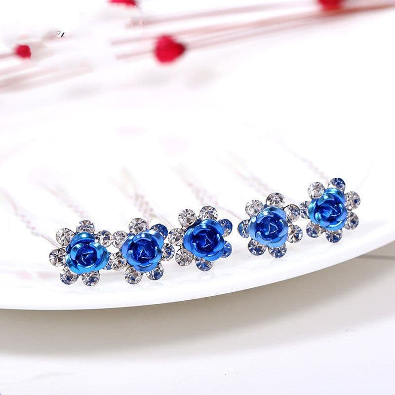 image-Alloy Rhinestone Tuck Comb Rose Diamond Hair Comb Stylish Hair Accessories Accessories