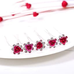 image-Alloy Rhinestone Tuck Comb Rose Diamond Hair Comb Stylish Hair Accessories Accessories