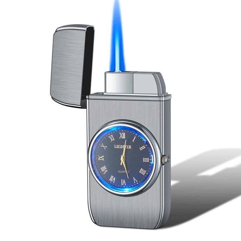 image-Personalized Creative Multifunctional Electronic Watch Cigarette Lighter-in-one Body Multi-purpose LED Flashing Lamp Gift Lighter