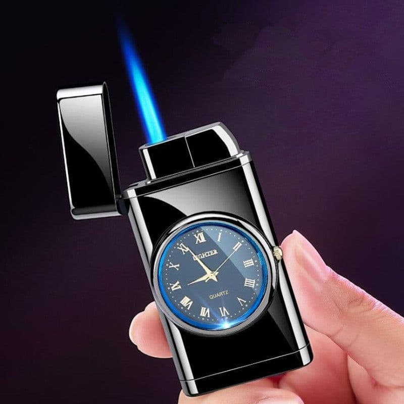 image-Personalized Creative Multifunctional Electronic Watch Cigarette Lighter-in-one Body Multi-purpose LED Flashing Lamp Gift Lighter