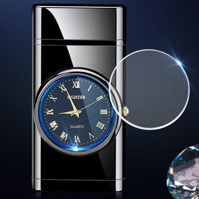 image-Personalized Creative Multifunctional Electronic Watch Cigarette Lighter-in-one Body Multi-purpose LED Flashing Lamp Gift Lighter