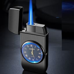 image-Personalized Creative Multifunctional Electronic Watch Cigarette Lighter-in-one Body Multi-purpose LED Flashing Lamp Gift Lighter