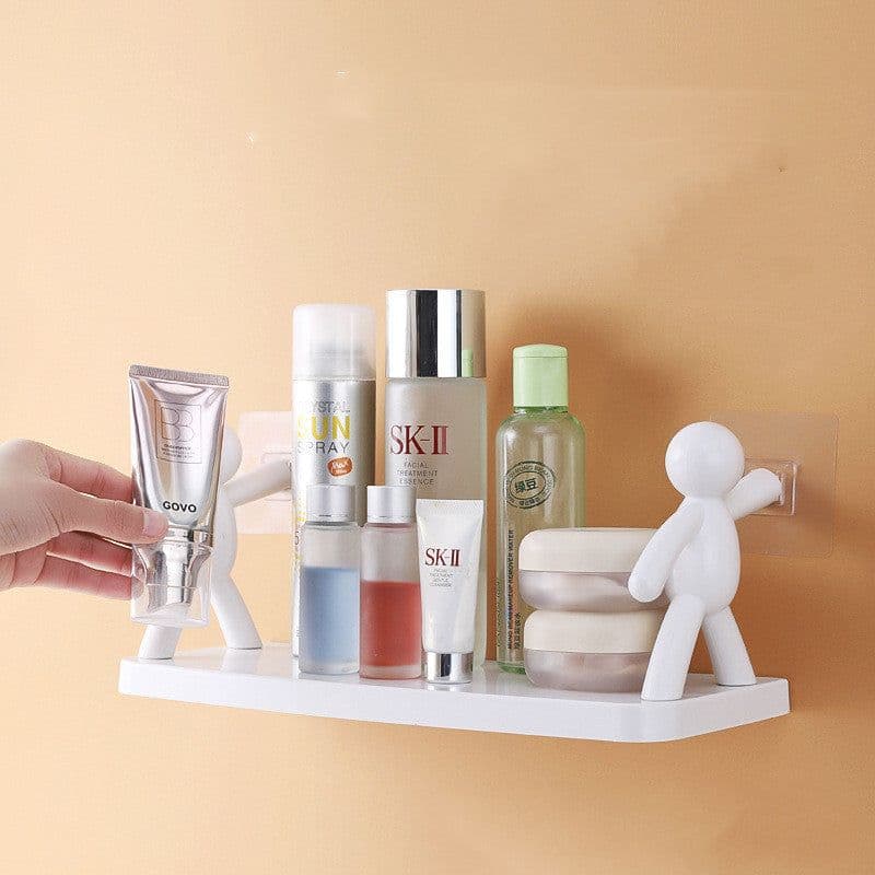 image-Kitchen Mounted Shelves Helpful Wash Basin Storage Holder Little Man Doll Design Wall Mounted Shelves