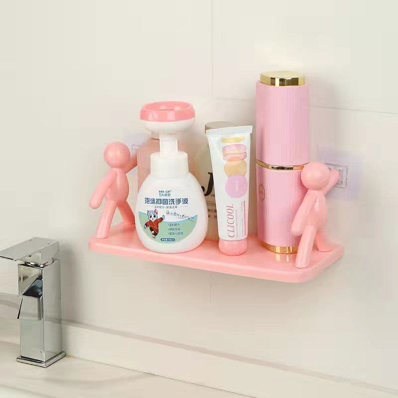 image-Kitchen Mounted Shelves Helpful Wash Basin Storage Holder Little Man Doll Design Wall Mounted Shelves
