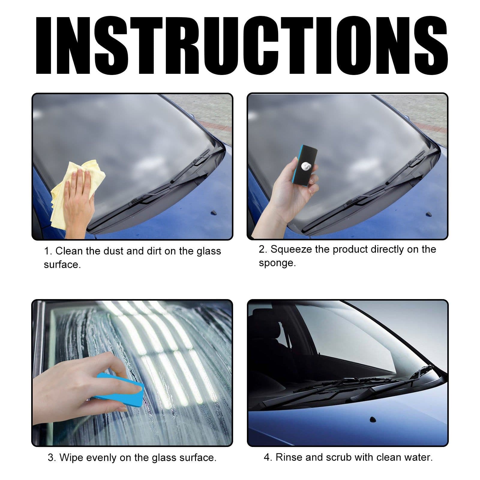image-Car Windshield Glass Decontamination Rainproof Oil Film Remover