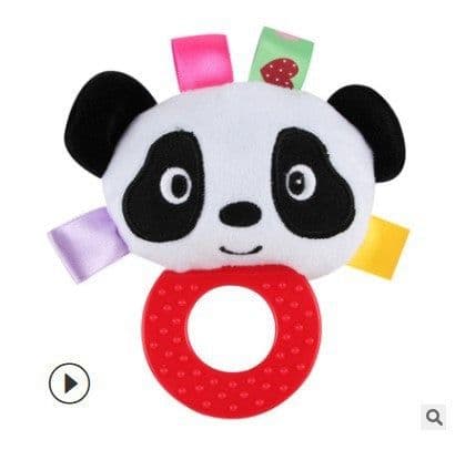 image-Cartoon Animal Teether Handbell Baby Grabbing Molar Doll 0-1 Years Old Baby Early Education Toys
