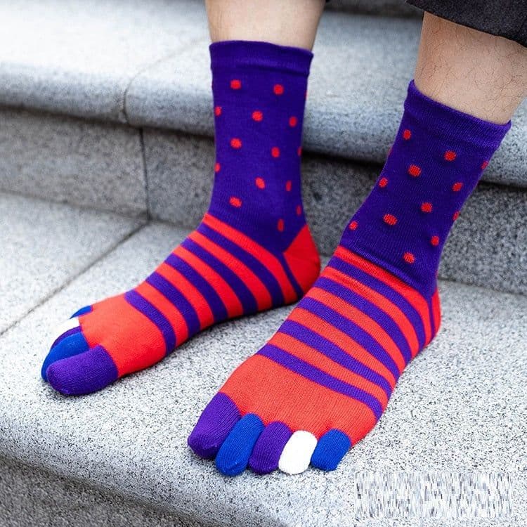 image-Toe Socks Men's Mid-calf Autumn And Winter Cotton Sweat Absorption Split Toe Room Socks